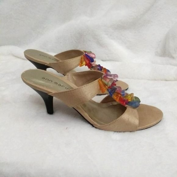 Ann Marino Jeweled Mule Sandals Size 6M - Picture 5 of 6